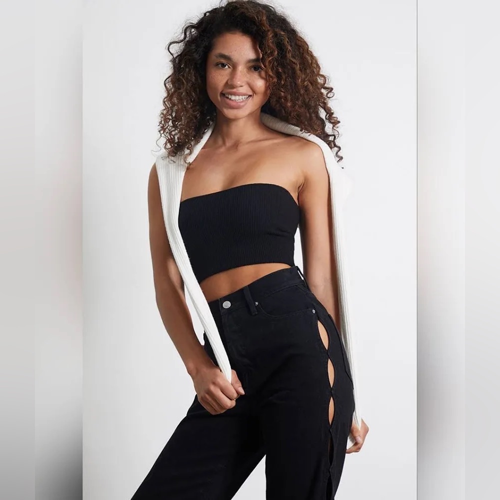 Pacsun Black High Rise Straight Cutout Jeans